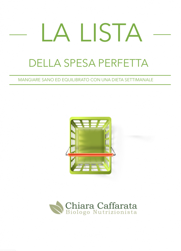 La lista della spesa perfetta e book nutrizionista cecina